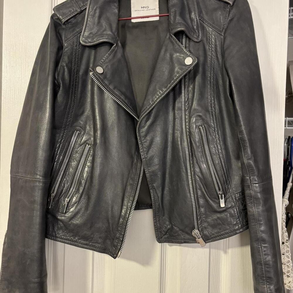 Mango mng black sheep leather